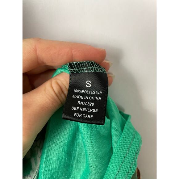 Rue 21 | NWT Green Chiffon Snake & Cheetah Print Ruffle Cami Mini Dress - Picture 4 of 5